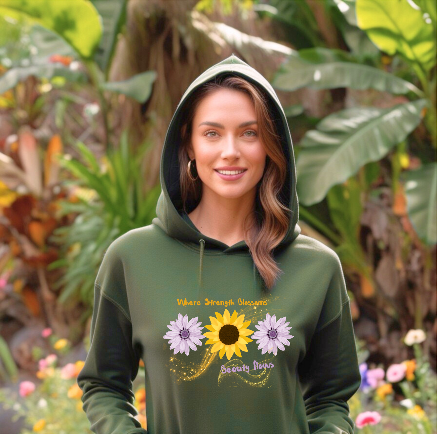 🌼 Strength Blossoms Hoodie – 100 % Organic Cotton mid-weight hoodie