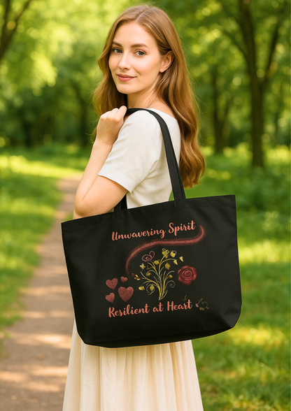 Unwavering Spirit – Artistic Butterfly Organic Cotton Large Tote Bag