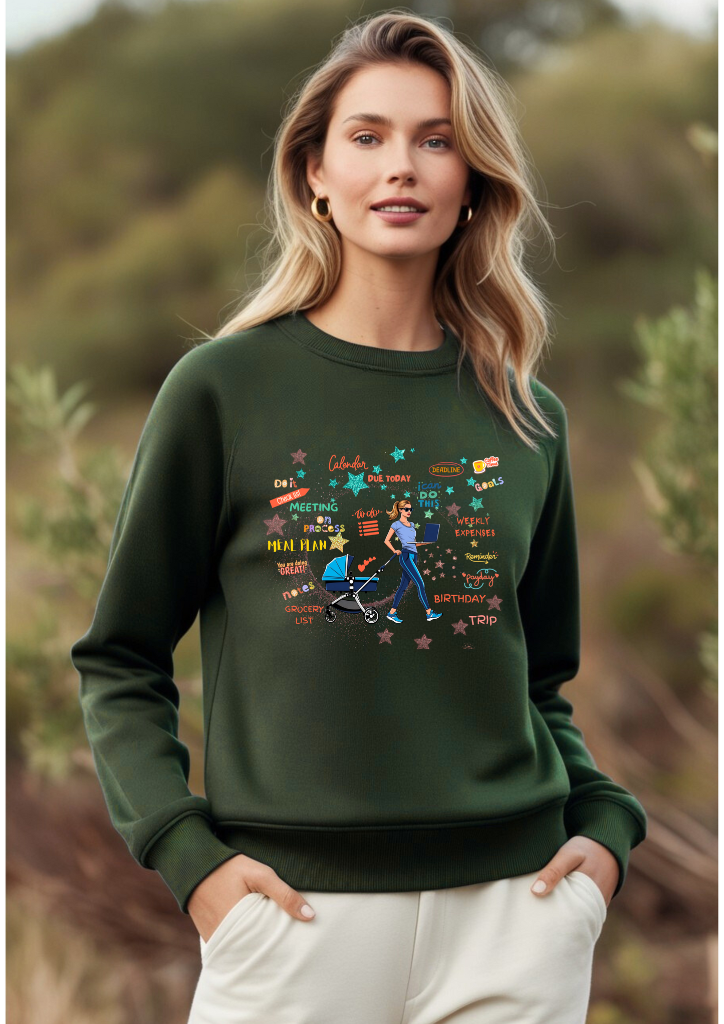 Single Mom, Double Hustle Premium Sweatshirt