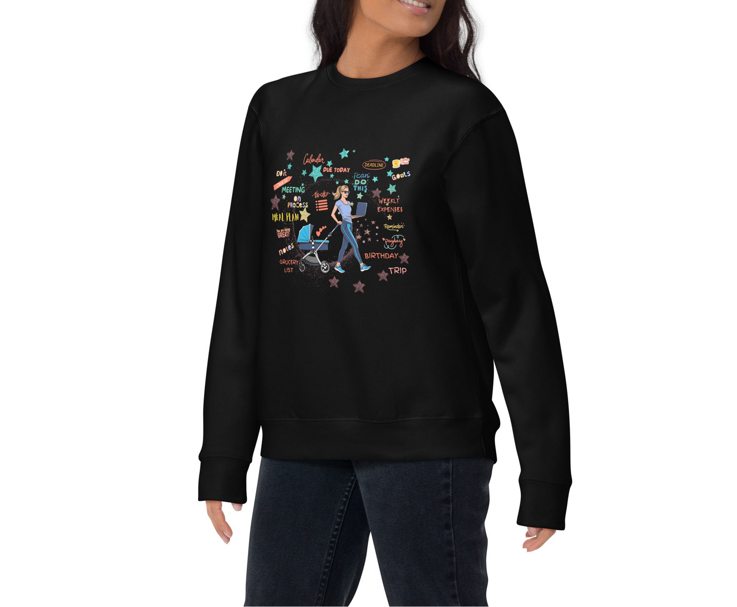 Single Mom, Double Hustle Premium Sweatshirt