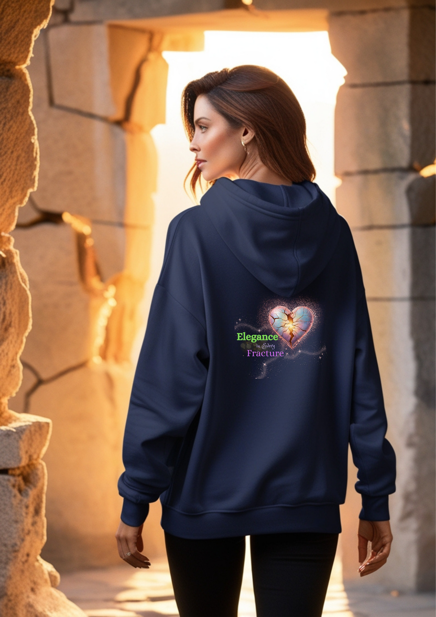 ✨ Glow Through the Cracks Organic Cotton side pocket hoodie