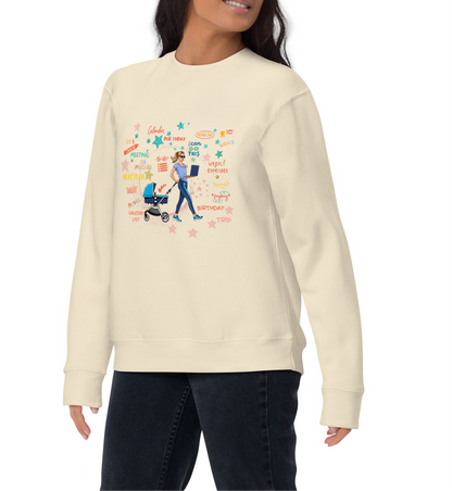 Single Mom, Double Hustle Premium Sweatshirt