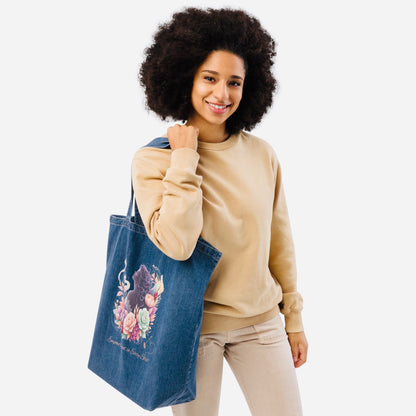 Empowerment in Every Step Organic Cotton Denim Tote Bag