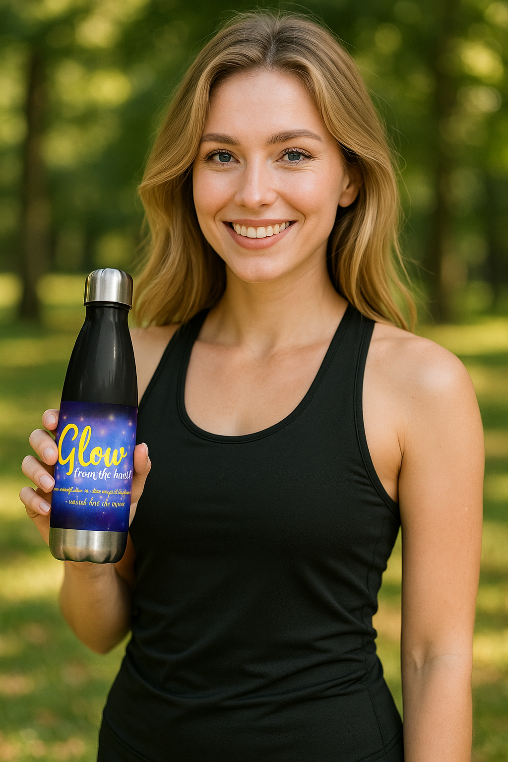 Radiate Confidence – Celestial Glow Stainless Steel Water Bottle