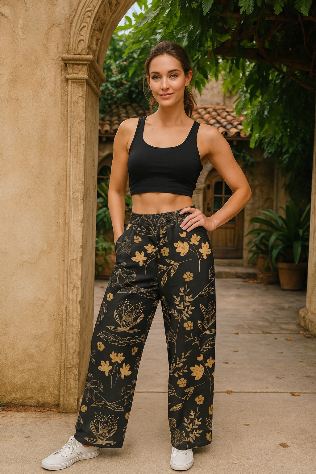Vibrant Escape Wide-Leg Jogger Pants