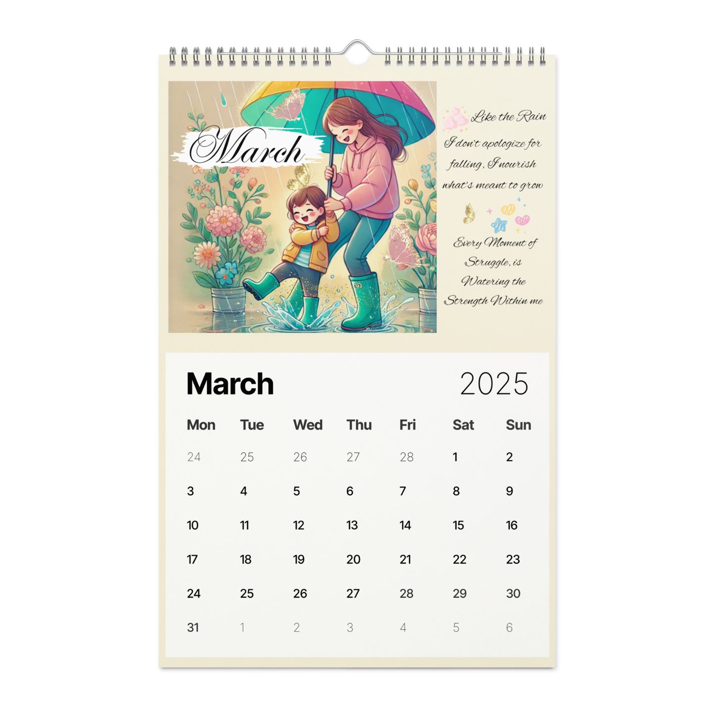 2025 My Self-Love Calendar – A Year of Empowerment for Single Moms