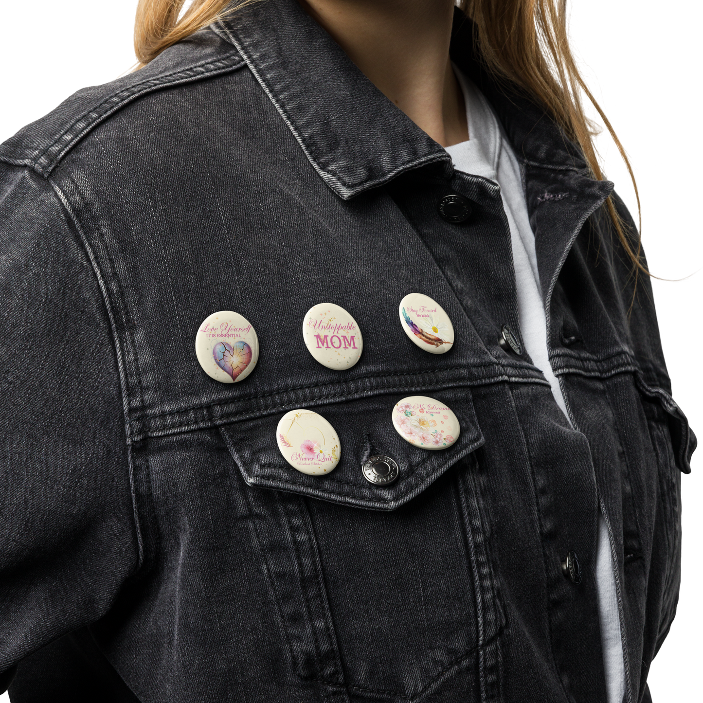 Unstoppable Mom Pin Buttons Set (5/Pack)