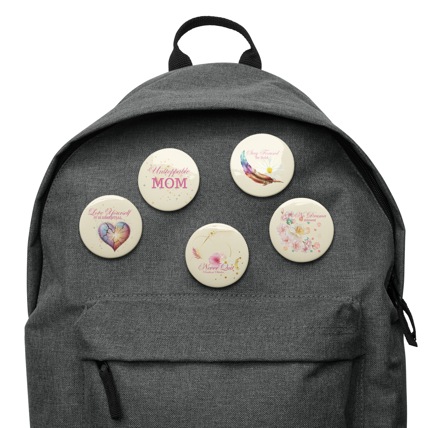 Unstoppable Mom Pin Buttons Set (5/Pack)