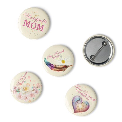 Unstoppable Mom Pin Buttons Set (5/Pack)