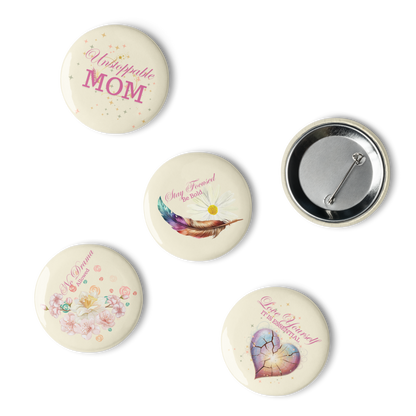 Unstoppable Mom Pin Buttons Set (5/Pack)