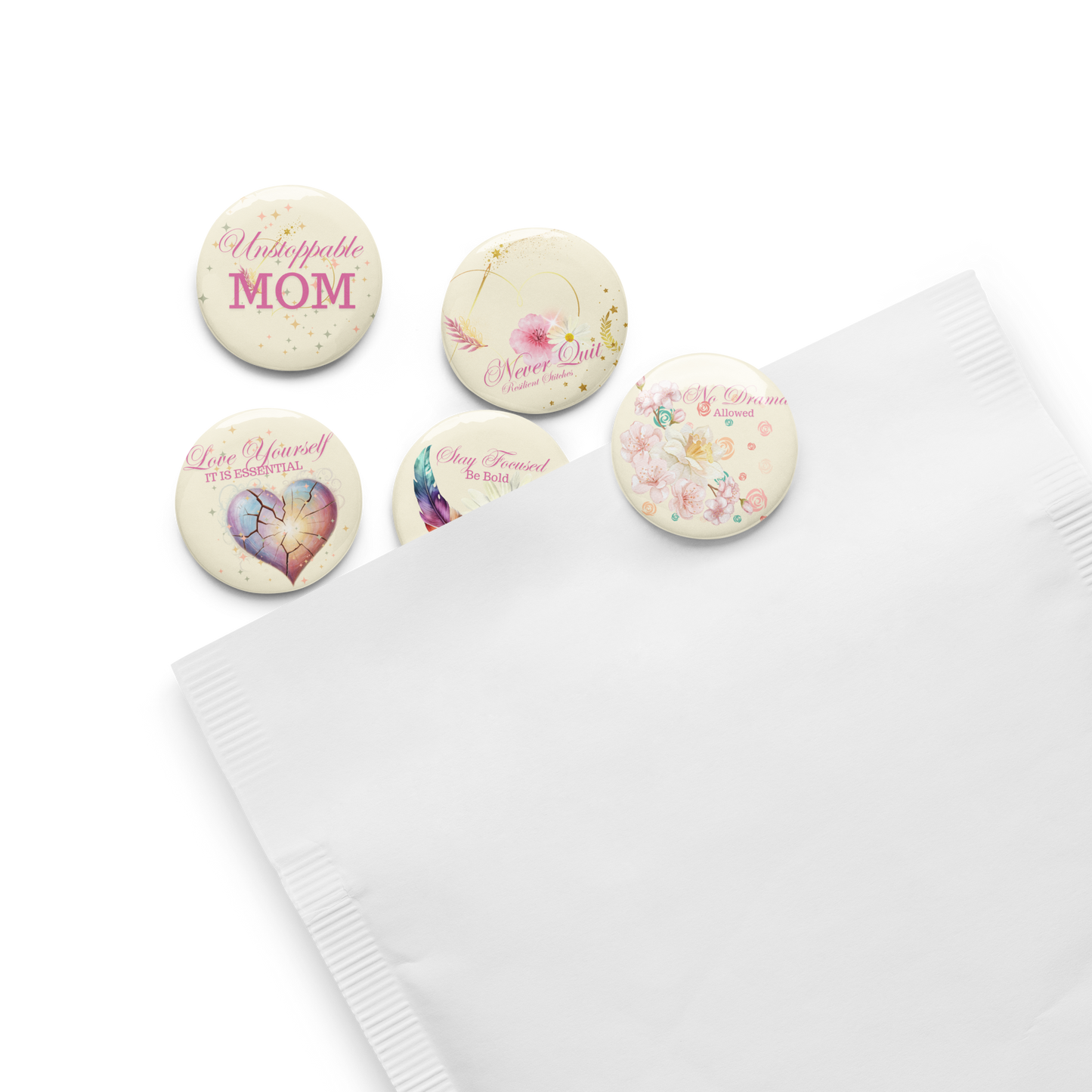 Unstoppable Mom Pin Buttons Set (5/Pack)