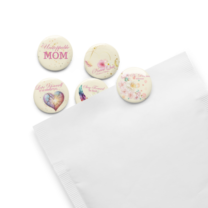 Unstoppable Mom Pin Buttons Set (5/Pack)