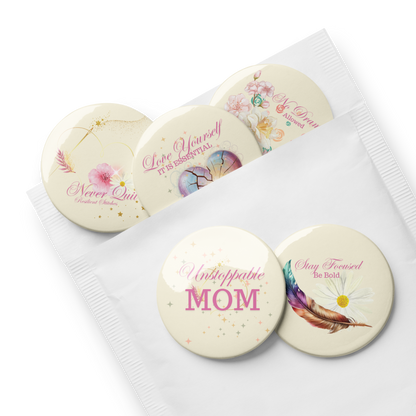 Unstoppable Mom Pin Buttons Set (5/Pack)