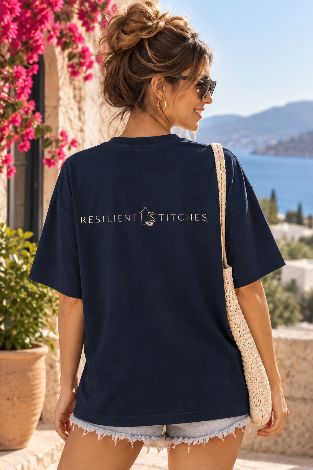 Pretty Strong Sea Coral - organic oversized high neck t-shirt