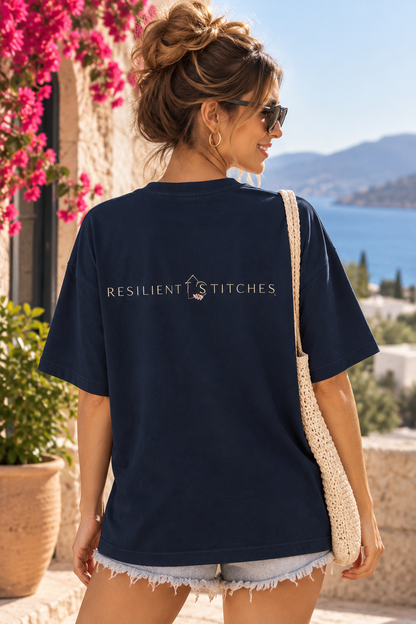 Pretty Strong Sea Coral - organic oversized high neck t-shirt
